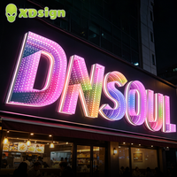 Lettres en relief personnalisées Infinity Abyss IPx7 avec LED multicolores, en acrylique semi-transparent, signalétique 3D, décoration contrôlée par Bluetooth