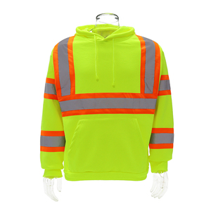 جاكيت بهودي بأكمام طويلة آمن للعمل عاكس من JESSUBOND عالي الوضوح ANSI مع شعار مخصص - Product Image 6