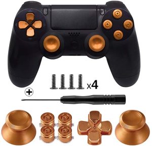 <span class=keywords><strong>Dualshock</strong></span> <span class=keywords><strong>4</strong></span> kim loại nút & hợp kim thumbsticks Analog Grip Bullet nút D-pad cho PS4 điều khiển vỏ Trường hợp với tăng cường feat - Product Image 6