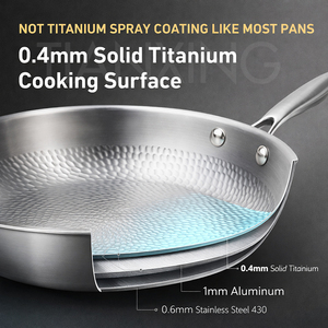 Poêle à frire en titane de qualité supérieure TIANXING, 3 plis, martelée, standard professionnel, non toxique, pour une cuisine saine - Product Image 2