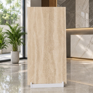 Carreaux de porcelaine haut de gamme PEPAL TRAVERTINE GOLD 600x120, finition mate rustique, antidérapants, adhésifs, pour hôtel, hall et villa - Product Image 1