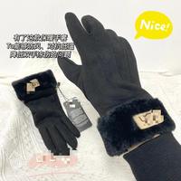 Gants chauds d'automne et d'hiver pour le cyclisme en plein air pour hommes et femmes, en velours arctique, technologie tactile, mitaines en coton pour adultes