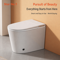 WC intelligent moderne à poser au sol, en céramique, monobloc, avec chasse d'eau automatique par siphon, cuvette chauffante et télécommande