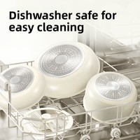 Ensemble de 18 ustensiles de cuisine détachables antiadhésifs, compatibles lave-vaisselle et induction, style coréen, multi-tailles, blanc-gris, amovibles