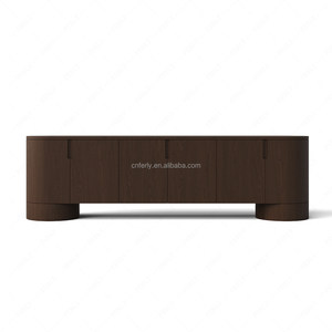 Console <span class=keywords><strong>TV</strong></span> <span class=keywords><strong>en</strong></span> teck massif FERLYLuxury, meuble de rangement moderne pour salon, personnalisable pour la maison et l'hôtel - Product Image 2