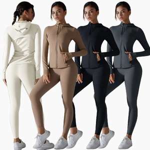 Nouvelle tenue de sport haute performance avec fermeture éclair, veste sans manches, protection solaire respirante, combinaison de yoga à capuche, grande taille - Product Image 1