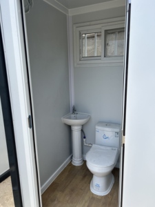 Conteneur de toilettes mobiles pour hommes et femmes, respirant, certifié CE, conception à deux étages, salle de bain séparée sèche et humide, atelier, centre commercial - Product Image 4