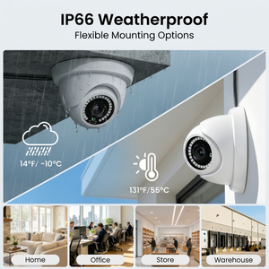 Sistema de Cámara Domo Inteligente con IA de 4 Canales y 1080P, 4 Cámaras Domo IP66 de 2MP, DVR de 8 Canales, Detección de Personas y Vehículos, H.265+ - Product Image 5