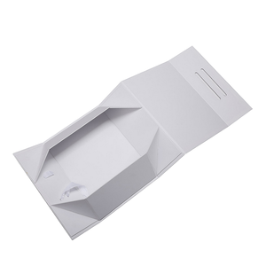 Custom 2mm Thick Folding Gift <b>Box</b> with Ribbon Glossy Lamination Flat Fold Cardboard Telescopic Rigid Boxes Packaging - Product Image 1