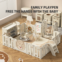 Tapis de sol en plastique pour parc de jeu pour enfants, tapis de sécurité pour bébés et enfants, pour l'intérieur, avec barrières de protection