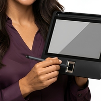 Tablette de capture de signature numérique avec identification par empreinte digitale, écran LCD couleur 7 pouces, interface USB, 1024 niveaux de pression pour ordinateur portable/de bureau