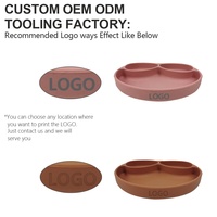 Assiette pour bébé en silicone de qualité alimentaire, couleur unie, logo et marque personnalisés, assiette à dîner