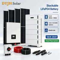 Système d'énergie solaire hybride hors réseau de 10 à 20 kW avec batterie LiFePO4 empilable pour l'alimentation des cabanes isolées, des campings et des bateaux
