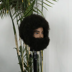 Tête de mannequin homme africain pour coiffure, perruque bouclée, cheveux naturels humains pour la pratique du tressage et la <span class=keywords><strong>coupe</strong></span> de cheveux - Product Image 5
