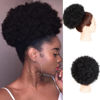 Extensions de cheveux naturels bruts vietnamiens 4C, queues de cheval vierges, cheveux humains 4B Afro crépus bouclés, avec cordon de serrage, double épaisseur