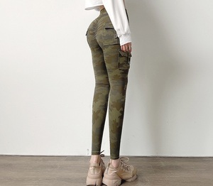 Leggings cargo de yoga pour femmes avec poches, <span class=keywords><strong>pantalon</strong></span> cargo camouflage personnalisé à 6 poches, taille haute, joggers gothiques, leggings de sport - Product Image 4