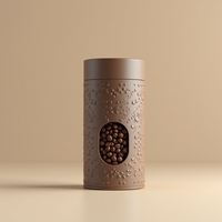 Conception en relief Tube d'emballage de café Conceptions personnalisées Tube de papier de carton cylindrique Emballage de thé Café Tube de papier rond Boîte