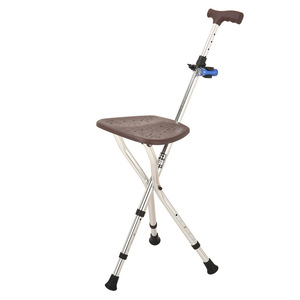 Folding Cane <b>Stool</b> With Seat Telescopic Tripod <b>Adjustable</b> <b>Height</b> Outdoor Support For Elderly Portable Walking Stick Chair - Product Image 2