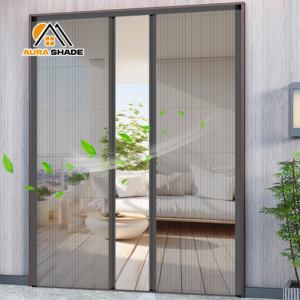 Portes-fenêtres coulissantes à cadre en aluminium avec moustiquaire anti-insectes, design rétractable hautement invisible pour cuisine et balcon - Product Image 2