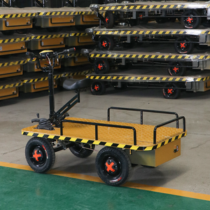 इलेक्ट्रिक चार पहिया फ्लैटबेड ट्रक भारी ड्यूटी वेयरहाउस 1000 किलोग्राम इलेक्ट्रिक हैंड ट्रॉली वाहन ले जा रहा है - Product Image 6