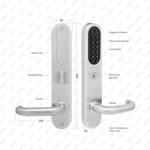 Serrure de porte intelligente extérieure en acier inoxydable 304, anti-effraction, ignifuge, NFC, ANSI, européenne, avec carte mémoire, compatible Alexa - Product Image 6