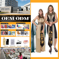 Costume de pharaon égyptien pour adultes, vente en gros d'usine, robes de carnaval pour vêtements de télévision, vêtements OEM/ODM