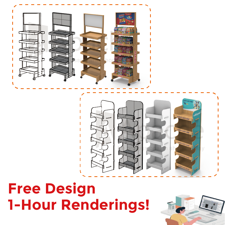 Customized Pine POP Display Rack Floor Standing Wooden Retail Display Rack for Store Brand Marketing — view 2