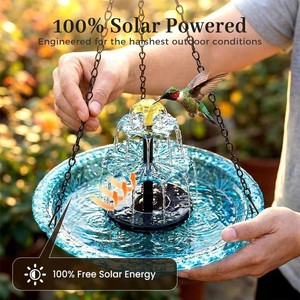 Fuente de Agua en Cascada para Pájaros, con Energía Solar, Recipiente de Plástico, Bomba de Agua Ecológica para Jardín y Patio - Product Image 2