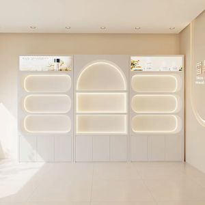 Exhibidor de Maquillaje y Cuidado de la Piel de Madera de Múltiples Niveles con 5 Estantes, Almacenamiento Seguro, Diseño Impermeable y Duradero <span class=keywords><strong>para</strong></span> Salón y Hogar - Product Image 3