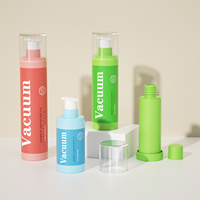 Flacon pompe sans air de luxe à double paroi pour parfum, avec support technique local pour les marques mondiales de soins de la peau