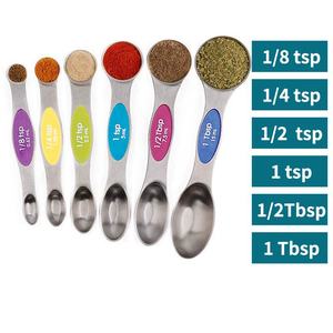 Set of 6 Stainless Steel Magnetic <strong>Measuring</strong> <strong>Spoons</strong> for Baking Home Kitchen Use Pack of 6 Pieces - Product Image 3