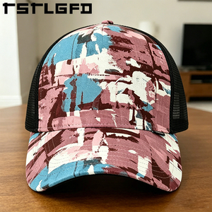 Gorra Trucker Estructurada de 5 Paneles con Logotipo Personalizado, Venta al por Mayor, Gorra de Malla con Estampado Abstracto y Frente Rígido, Fabricante - Product Image 2