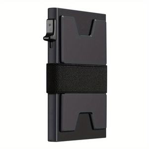 Portefeuille mince en métal d'aluminium pour homme avec plaque arrière extensible durable et minimaliste pour le porte-cartes Pop Blocage RFID pour le crédit C - Product Image 1