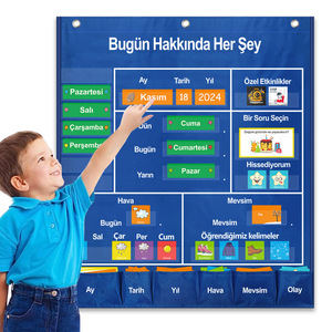 All About Today Calendar Board Fabric Day View Time Management Back To School Rectangle Horizontal Panel Single Piece Package - Product Image 2