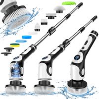 Brosse électrique sans fil à long manche pour le nettoyage des sols de la salle de bain
