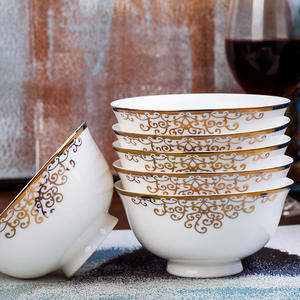 Vente en gros, ensemble de vaisselle en céramique de luxe légère pour <span class=keywords><strong>la</strong></span> maison, vaisselle en porcelaine pour pendaison de crémaillère, bol de mariage pour nouvelle résidence - Product Image 5