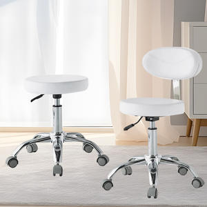 Taburete Médico para Hospital, Laboratorio, Doctor, Dentista con Ruedas Manuales <span class=keywords><strong>de</strong></span> Cuero Tipo Patín - Product Image 5