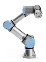 Bras de robot collaboratif vertical en aluminium à 6 axes UR3e, charge utile de 3 kg, portée de 500 mm, cobot industriel pour la préhension, le placement et la palettisation automatisée
