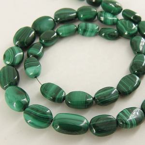 Malaquita Verde, Forma Ovalada Lisa, Pepitas de Malaquita para Joyería, Suministros al por Mayor, Nueva Llegada, 12 Pulgadas, 5-10 mm de Largo, Aprox. - Product Image 1