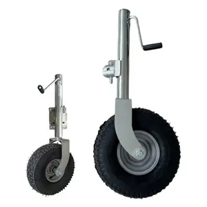 SS fold up jockey wheel trailer jack caster wheel 340mm