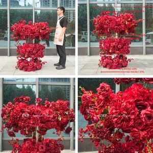 Arreglo de Rosas Artificiales Color Borgoña para Decoración de Eventos Románticos, Centros de Mesa para Bodas o Decoración para Despedidas de Soltera - Product Image 2