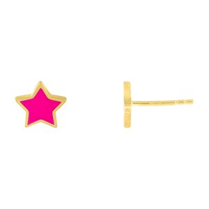 ZUOLA Venta al por Mayor <span class=keywords><strong>de</strong></span> Moda, Pendientes <span class=keywords><strong>de</strong></span> Plata 925 con Baño <span class=keywords><strong>de</strong></span> Oro <span class=keywords><strong>de</strong></span> 18k, Diseño <span class=keywords><strong>de</strong></span> Corazón y Estrella con Pintura al Óleo para Mujeres y Niñas - Product Image 3