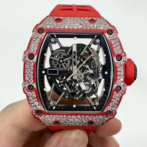 Luxury Square Carbon Fiber Case Men's <b>Mechanical</b> <b>Watch</b> Set with Analog Dial Sapphire Crystal Hip-Hop Style - Product Image 6