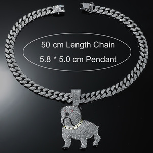 สร้อยคอจี้รูปเฟรนช์บูลด็อกสไตล์ฮิปฮอป ดีไซน์ใหม่ ปี 2026  สร้างสรรค์ไม่ซ้ำใคร สำหรับผู้ชาย ทำจากโลหะผสม  เครื่องประดับแฟชั่น - Product Image 5