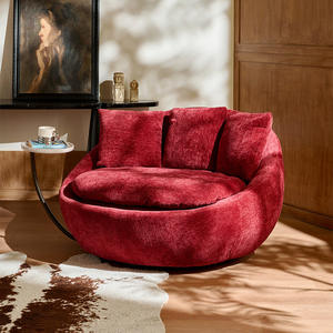 เก้าอี้โซฟาเดี่ยวสไตล์อิตาลีทรงกลมแบบหมุนได้ บีนแบ็กบุนุ่มพิเศษสำหรับห้องนั่งเล่น ใช้สำหรับผู้ใหญ่ - Product Image 3