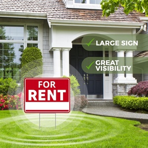 Panneau publicitaire extérieur personnalisable 18x24 de qualité supérieure, impression UV double face, panneau de jardin immobilier, piquets en métal en H, éclairage LED, résistant aux intempéries IP65 - Product Image 4
