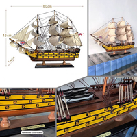 Modèle de bateau en bois de qualité supérieure HMS Surprise, édition limitée, 60 cm, USS Constitution, HMS Victory, modèle de bateau de la marine américaine, vente en gros pour musées