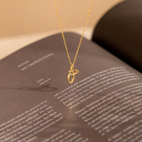Collier EManco en acier inoxydable, chaîne en câble, alphabet cursive, petit pendentif en forme de cœur, bijoux minimalistes pour femmes, mode quotidienne