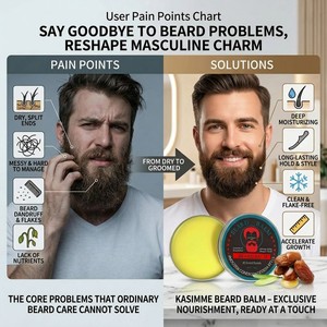 Baume et Lotion Coiffants pour <span class=keywords><strong>Barbe</strong></span> Hydratation Naturelle Fixation Forte Forme et Éclat Sûrs Contrôle Précis Sans Résidus Collants, Gras ou Lourds - Product Image 4