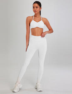 Logotipo personalizado 2025 Yoga Set Halter Backless Bra 4 Way Elástico Leggings Ropa deportiva Trajes Naked Feelings Ropa cómoda - Product Image 5